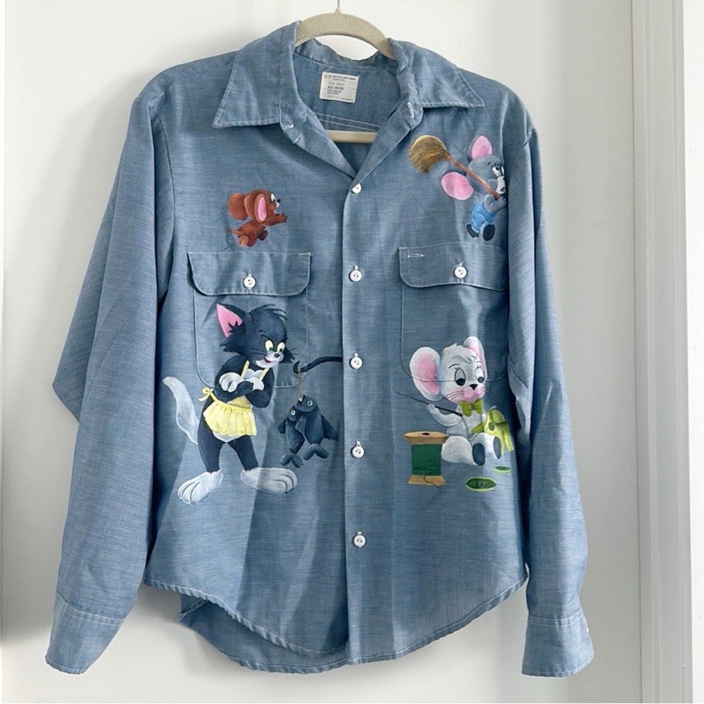 Vintage 70s Chambray Shirt L